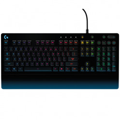 Logitech Gaming Keyboard G213 Prodigy, Mech-Dome, Spill resistance, Media controls, RGB, Integrated palm rest, Adjustable feet, Anti-ghosting, Game Mode, USB, Black, RU layout